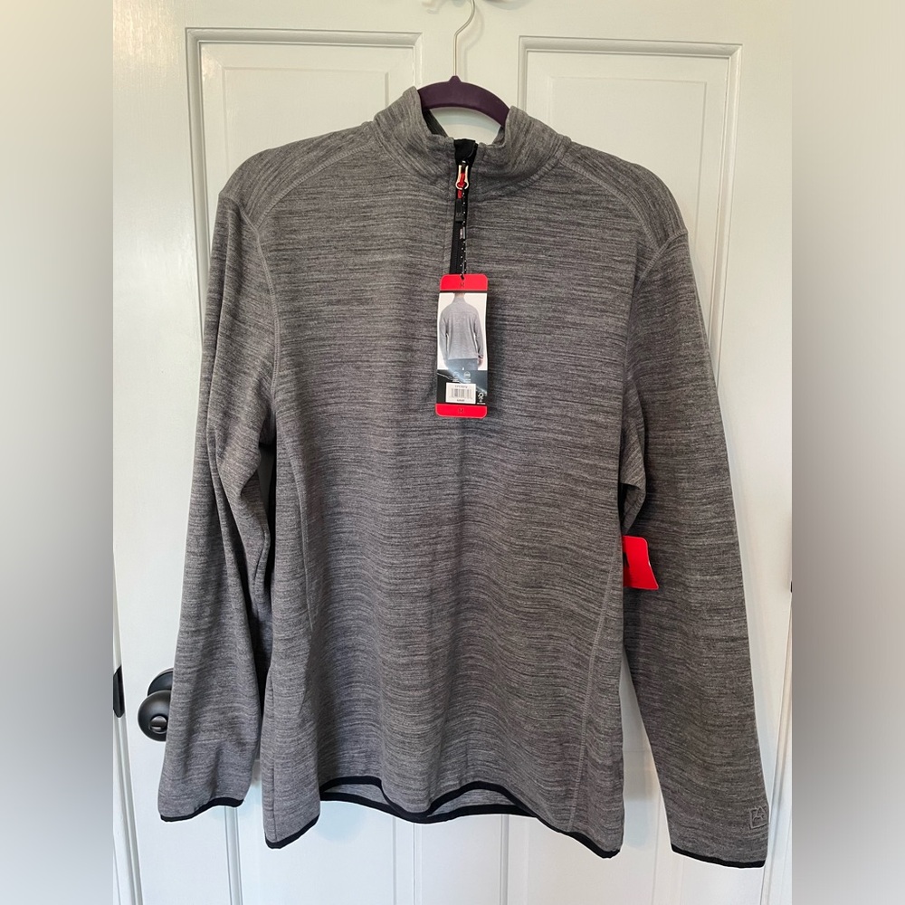 Men’s Avalanche 1/4 quarter zip pullover shirt heathered gray Medium M NWT